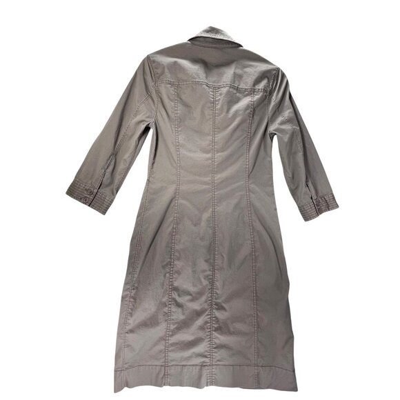 Boden Button Down Shirtdress Womens 3/4 Sleeve Size 4L Brown Putty Gray - Picture 6 of 14